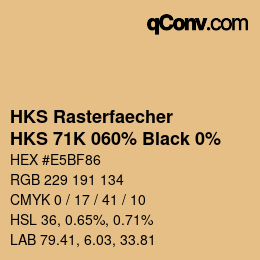 カラーコード: HKS Rasterfaecher - HKS 71K 060% Black 0% | qconv.com
