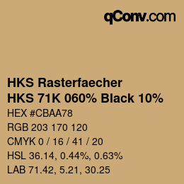 Color code: HKS Rasterfaecher - HKS 71K 060% Black 10% | qconv.com