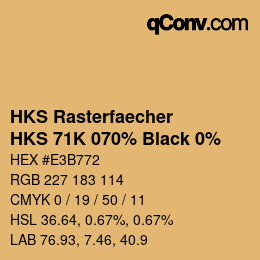 Code couleur: HKS Rasterfaecher - HKS 71K 070% Black 0% | qconv.com