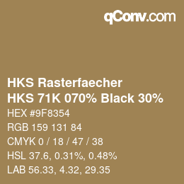 Color code: HKS Rasterfaecher - HKS 71K 070% Black 30% | qconv.com