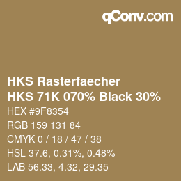 Código de color: HKS Rasterfaecher - HKS 71K 070% Black 30% | qconv.com