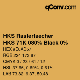 カラーコード: HKS Rasterfaecher - HKS 71K 080% Black 0% | qconv.com