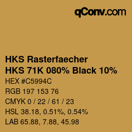 カラーコード: HKS Rasterfaecher - HKS 71K 080% Black 10% | qconv.com