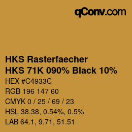 カラーコード: HKS Rasterfaecher - HKS 71K 090% Black 10% | qconv.com