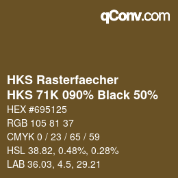 カラーコード: HKS Rasterfaecher - HKS 71K 090% Black 50% | qconv.com