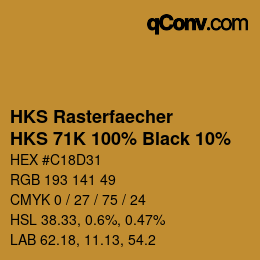 Code couleur: HKS Rasterfaecher - HKS 71K 100% Black 10% | qconv.com