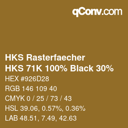 Código de color: HKS Rasterfaecher - HKS 71K 100% Black 30% | qconv.com