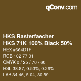 Código de color: HKS Rasterfaecher - HKS 71K 100% Black 50% | qconv.com