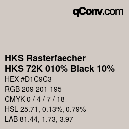 Color code: HKS Rasterfaecher - HKS 72K 010% Black 10% | qconv.com