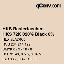 Código de color: HKS Rasterfaecher - HKS 72K 020% Black 0% | qconv.com