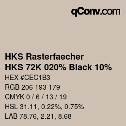 Farbcode: HKS Rasterfaecher - HKS 72K 020% Black 10% | qconv.com