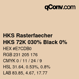 Color code: HKS Rasterfaecher - HKS 72K 030% Black 0% | qconv.com