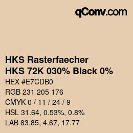 カラーコード: HKS Rasterfaecher - HKS 72K 030% Black 0% | qconv.com