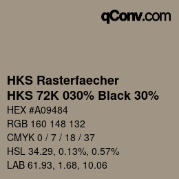 Color code: HKS Rasterfaecher - HKS 72K 030% Black 30% | qconv.com