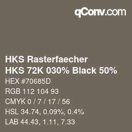 Color code: HKS Rasterfaecher - HKS 72K 030% Black 50% | qconv.com