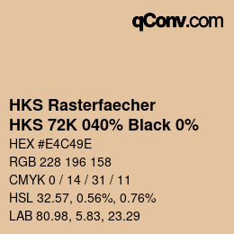 Color code: HKS Rasterfaecher - HKS 72K 040% Black 0% | qconv.com