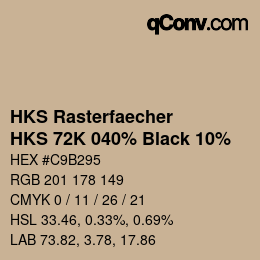 Color code: HKS Rasterfaecher - HKS 72K 040% Black 10% | qconv.com