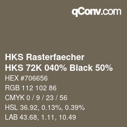 Color code: HKS Rasterfaecher - HKS 72K 040% Black 50% | qconv.com