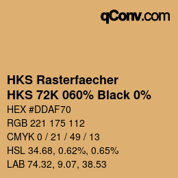 Color code: HKS Rasterfaecher - HKS 72K 060% Black 0% | qconv.com