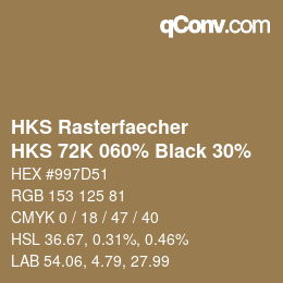 Color code: HKS Rasterfaecher - HKS 72K 060% Black 30% | qconv.com