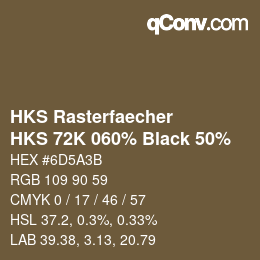 Código de color: HKS Rasterfaecher - HKS 72K 060% Black 50% | qconv.com