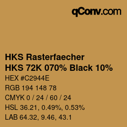 Farbcode: HKS Rasterfaecher - HKS 72K 070% Black 10% | qconv.com