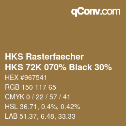 Código de color: HKS Rasterfaecher - HKS 72K 070% Black 30% | qconv.com