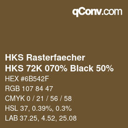 Código de color: HKS Rasterfaecher - HKS 72K 070% Black 50% | qconv.com