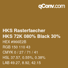 Farbcode: HKS Rasterfaecher - HKS 72K 080% Black 30% | qconv.com