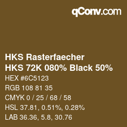 Code couleur: HKS Rasterfaecher - HKS 72K 080% Black 50% | qconv.com