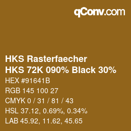 Color code: HKS Rasterfaecher - HKS 72K 090% Black 30% | qconv.com