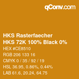 カラーコード: HKS Rasterfaecher - HKS 72K 100% Black 0% | qconv.com