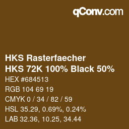 Color code: HKS Rasterfaecher - HKS 72K 100% Black 50% | qconv.com