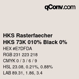 Farbcode: HKS Rasterfaecher - HKS 73K 010% Black 0% | qconv.com