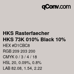 Color code: HKS Rasterfaecher - HKS 73K 010% Black 10% | qconv.com