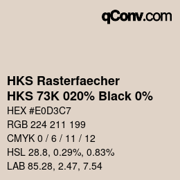 Color code: HKS Rasterfaecher - HKS 73K 020% Black 0% | qconv.com