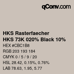 カラーコード: HKS Rasterfaecher - HKS 73K 020% Black 10% | qconv.com
