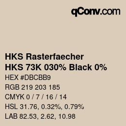 Code couleur: HKS Rasterfaecher - HKS 73K 030% Black 0% | qconv.com