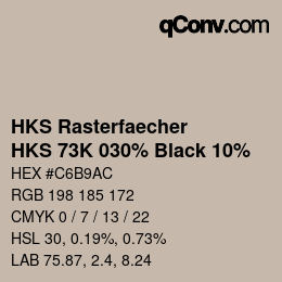 Código de color: HKS Rasterfaecher - HKS 73K 030% Black 10% | qconv.com