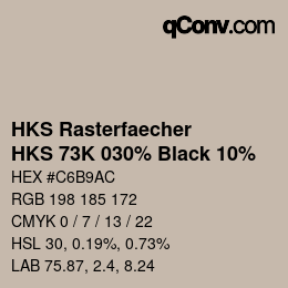 Code couleur: HKS Rasterfaecher - HKS 73K 030% Black 10% | qconv.com