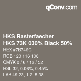 Código de color: HKS Rasterfaecher - HKS 73K 030% Black 50% | qconv.com