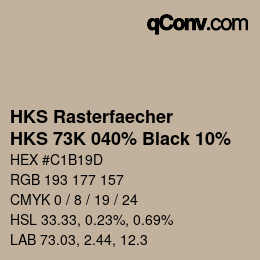 カラーコード: HKS Rasterfaecher - HKS 73K 040% Black 10% | qconv.com