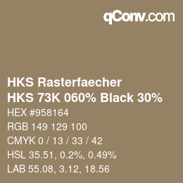 Color code: HKS Rasterfaecher - HKS 73K 060% Black 30% | qconv.com