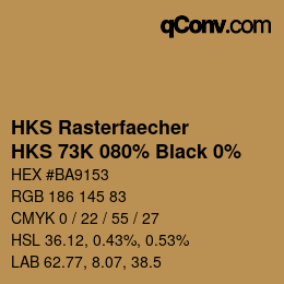 カラーコード: HKS Rasterfaecher - HKS 73K 080% Black 0% | qconv.com