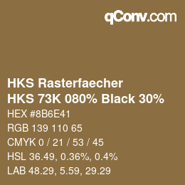 カラーコード: HKS Rasterfaecher - HKS 73K 080% Black 30% | qconv.com