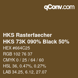カラーコード: HKS Rasterfaecher - HKS 73K 090% Black 50% | qconv.com