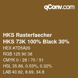 カラーコード: HKS Rasterfaecher - HKS 73K 100% Black 30% | qconv.com