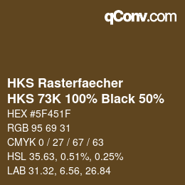 カラーコード: HKS Rasterfaecher - HKS 73K 100% Black 50% | qconv.com