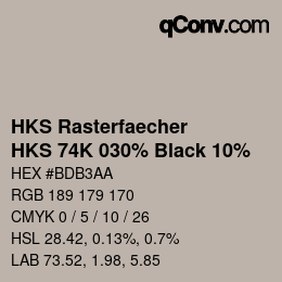 Code couleur: HKS Rasterfaecher - HKS 74K 030% Black 10% | qconv.com