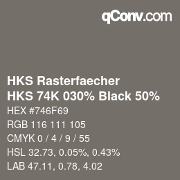 Color code: HKS Rasterfaecher - HKS 74K 030% Black 50% | qconv.com